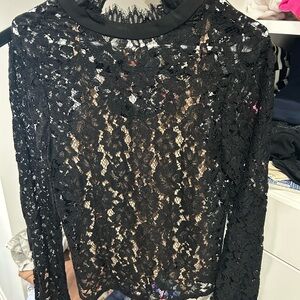 Wayf Black Lace Women's Blouse